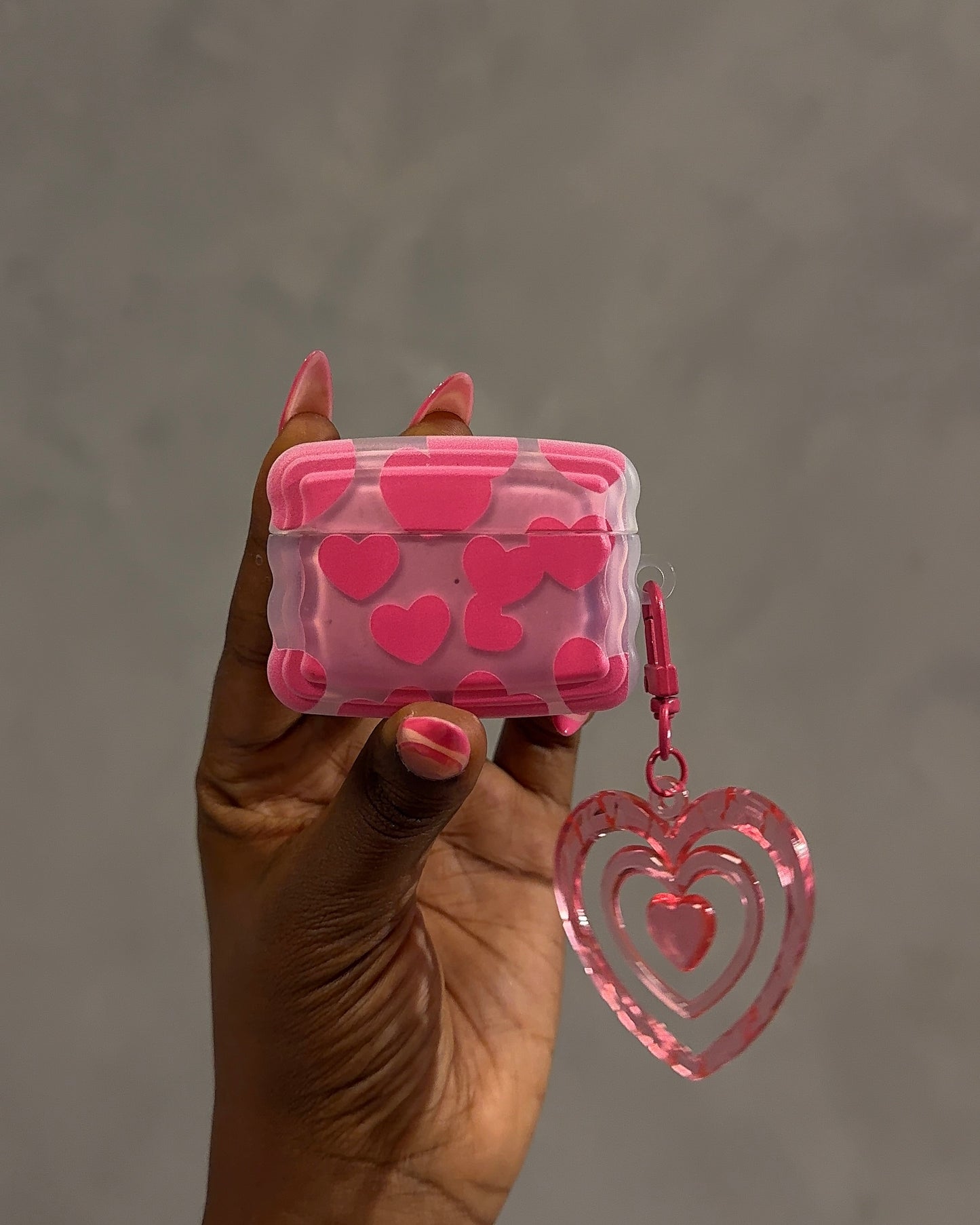 Pink Heart Airpods case
