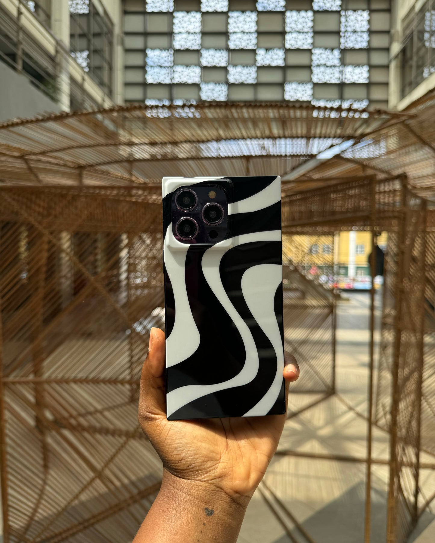 Black & White Swirl Square Case