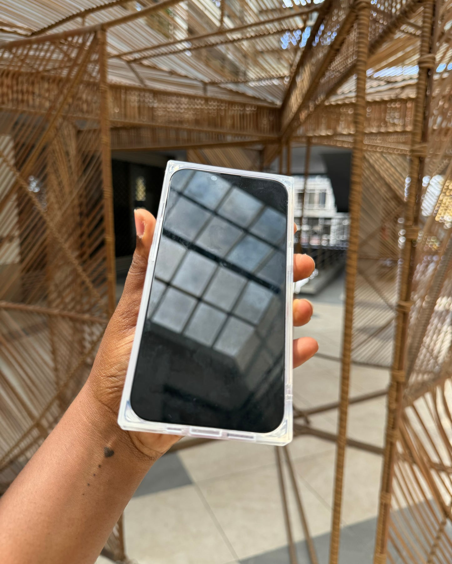 Pink Checkered Square Case