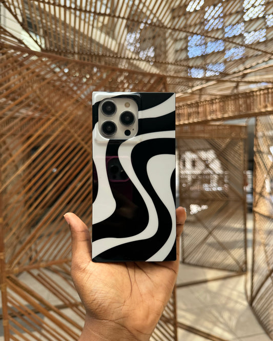 Black & White Swirl Square Case