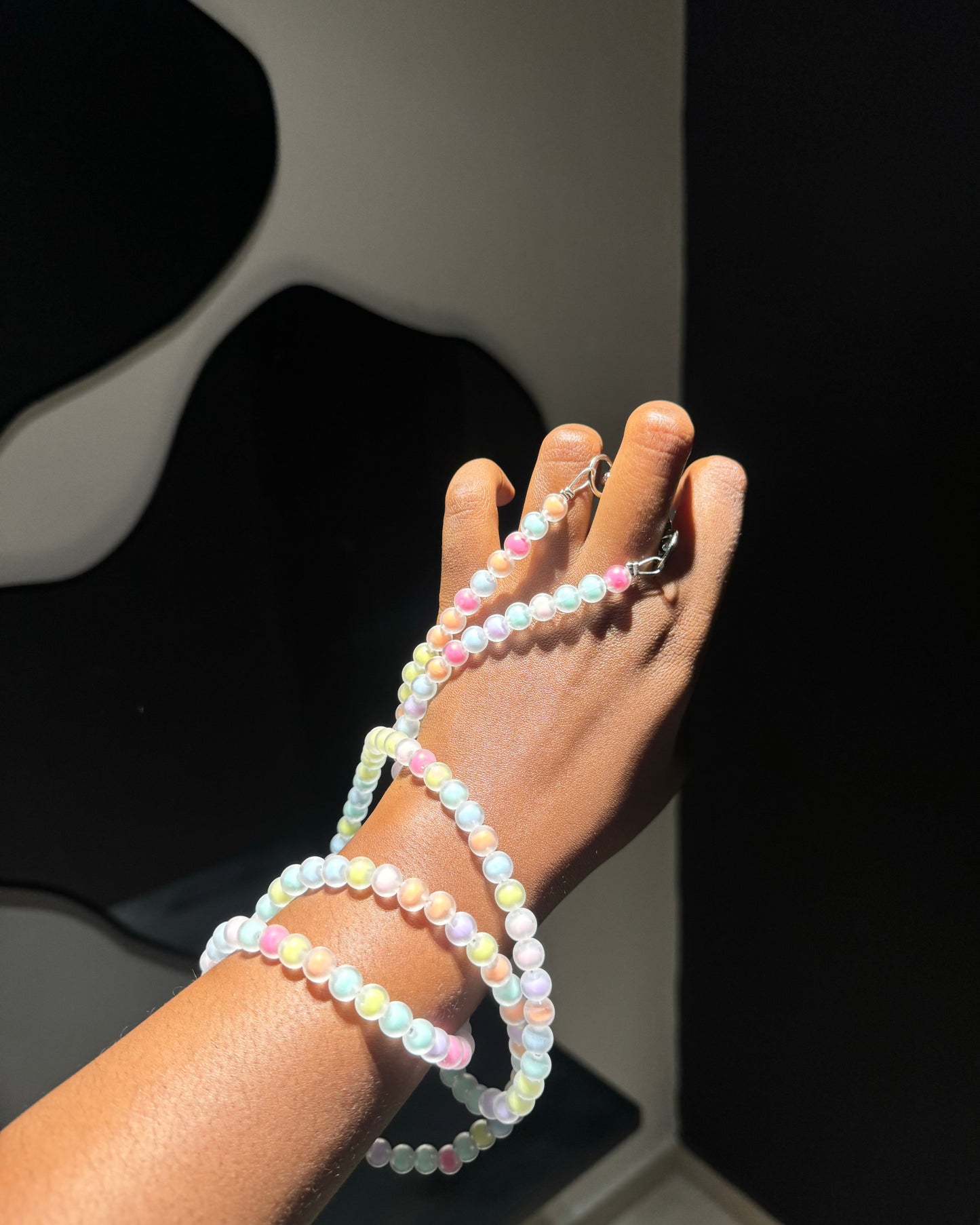 Pastel Rainbow Bead Lanyard