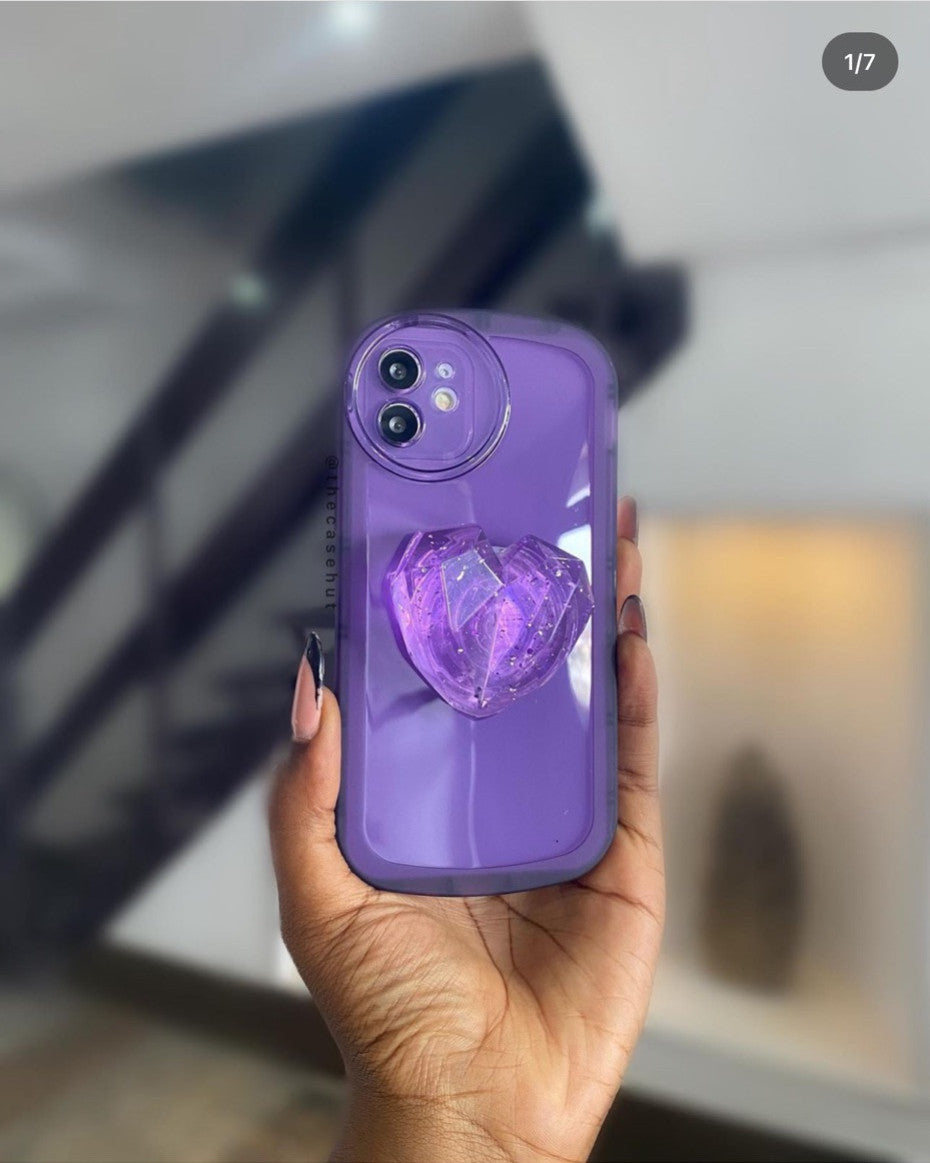 Clear Purple Oval Case
