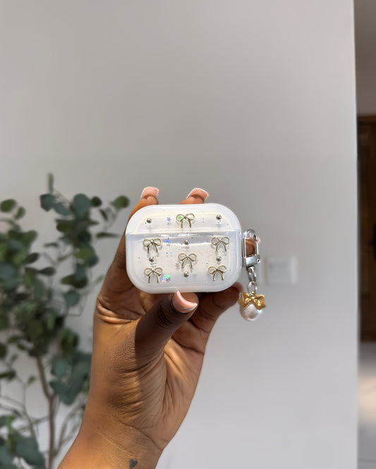 Studded Bow Airpods Case