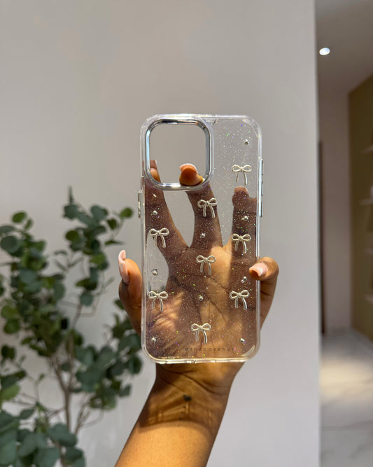 Studded Bow Clear Phonecase