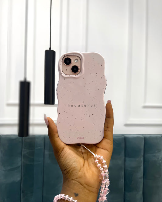 Pink Ink Dots Wavy Edge Phonecase