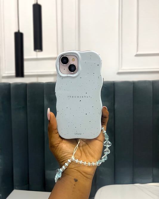 Blue Ink Dots Wavy Edge Phonecase