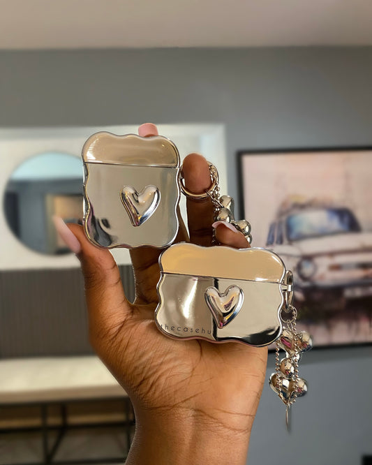 Studded Heart Airpods Case