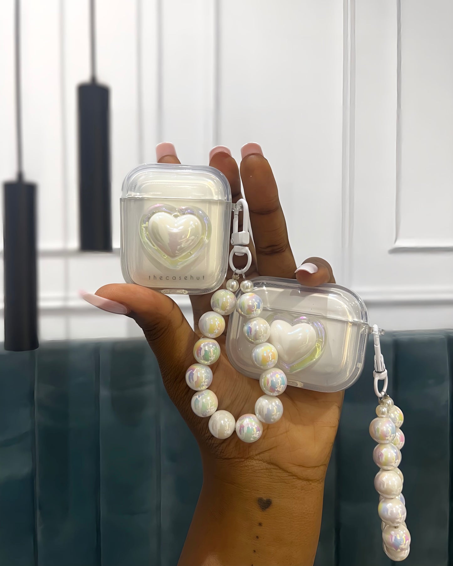 Clear Heart Airpods Case