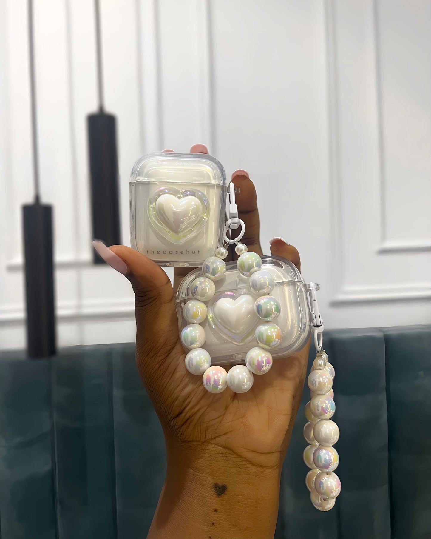 Clear Heart Airpods Case