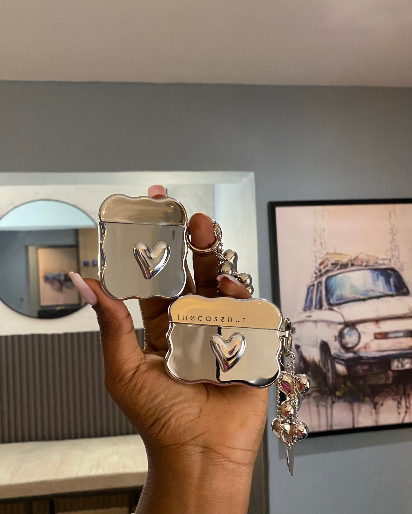 Studded Heart Airpods Case