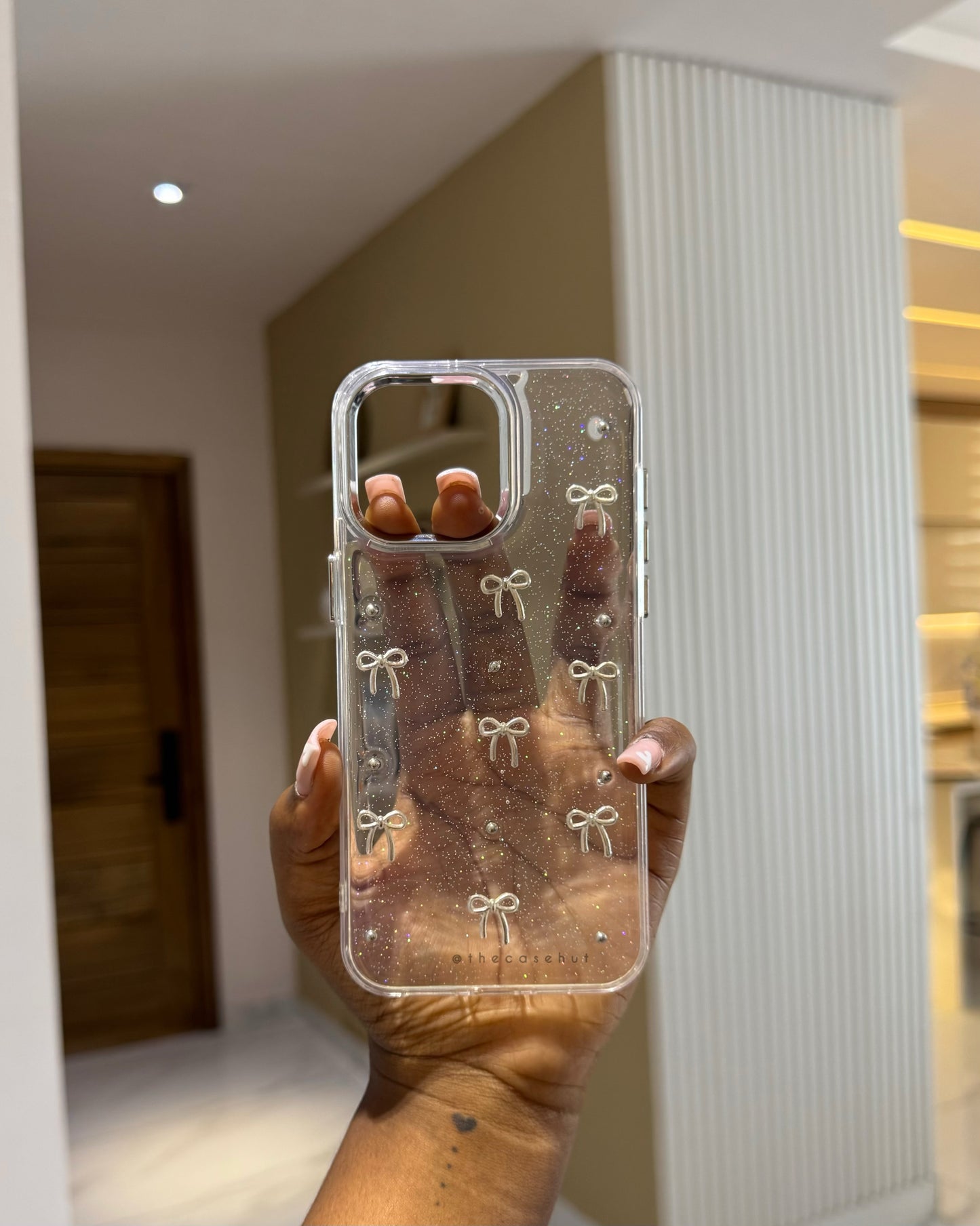 Studded Bow Clear Phonecase