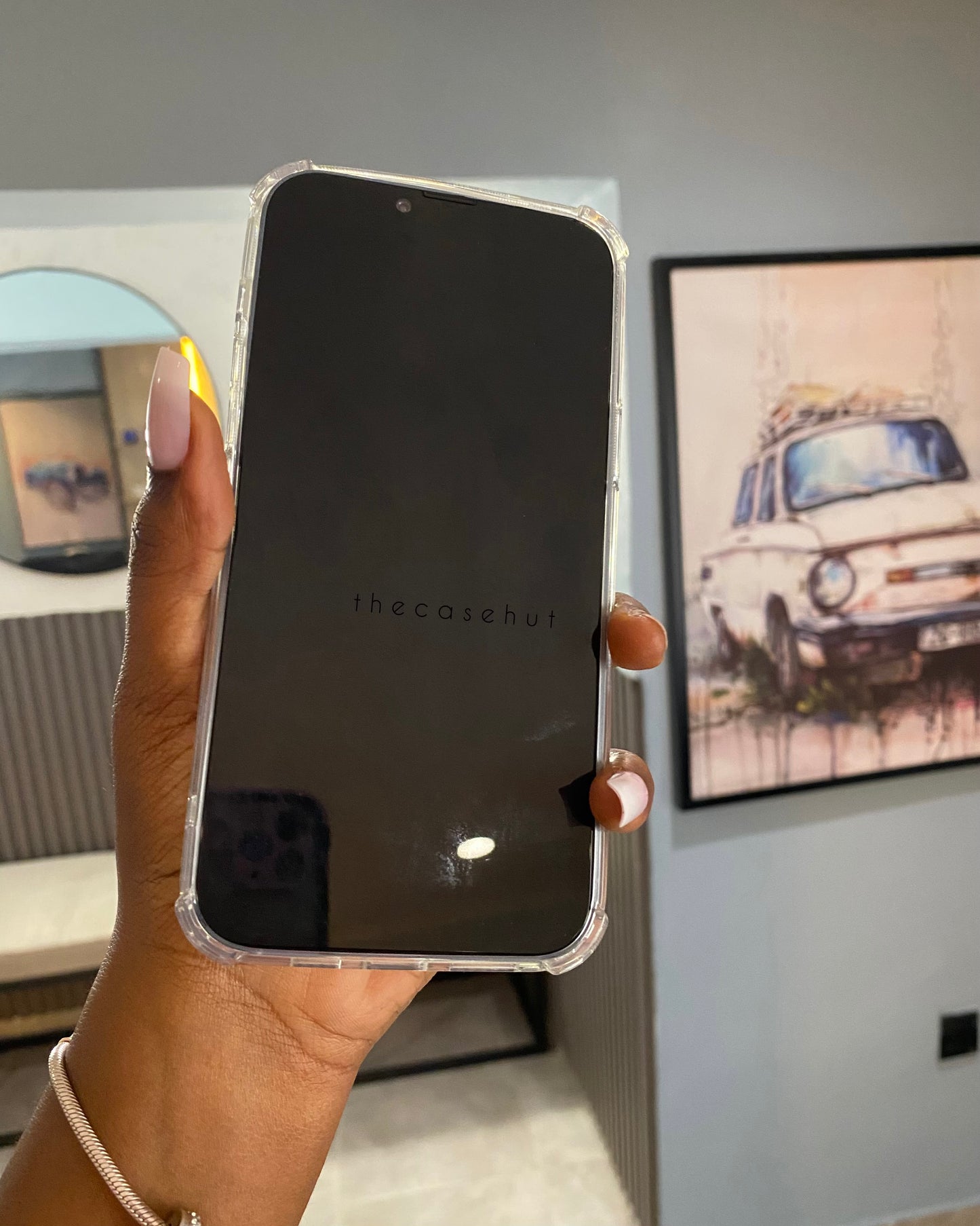 Studded Heart Mirror Phonecase