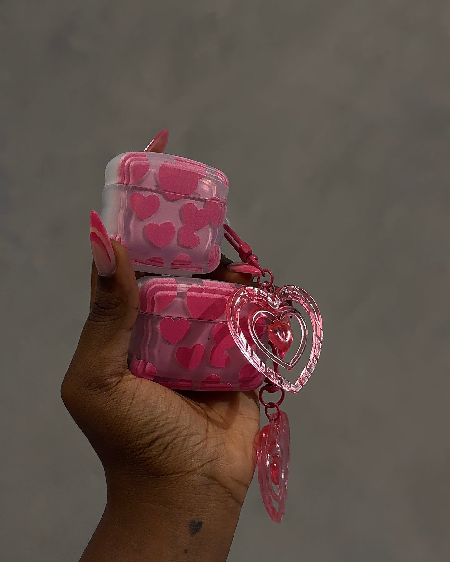 Pink Heart Airpods case