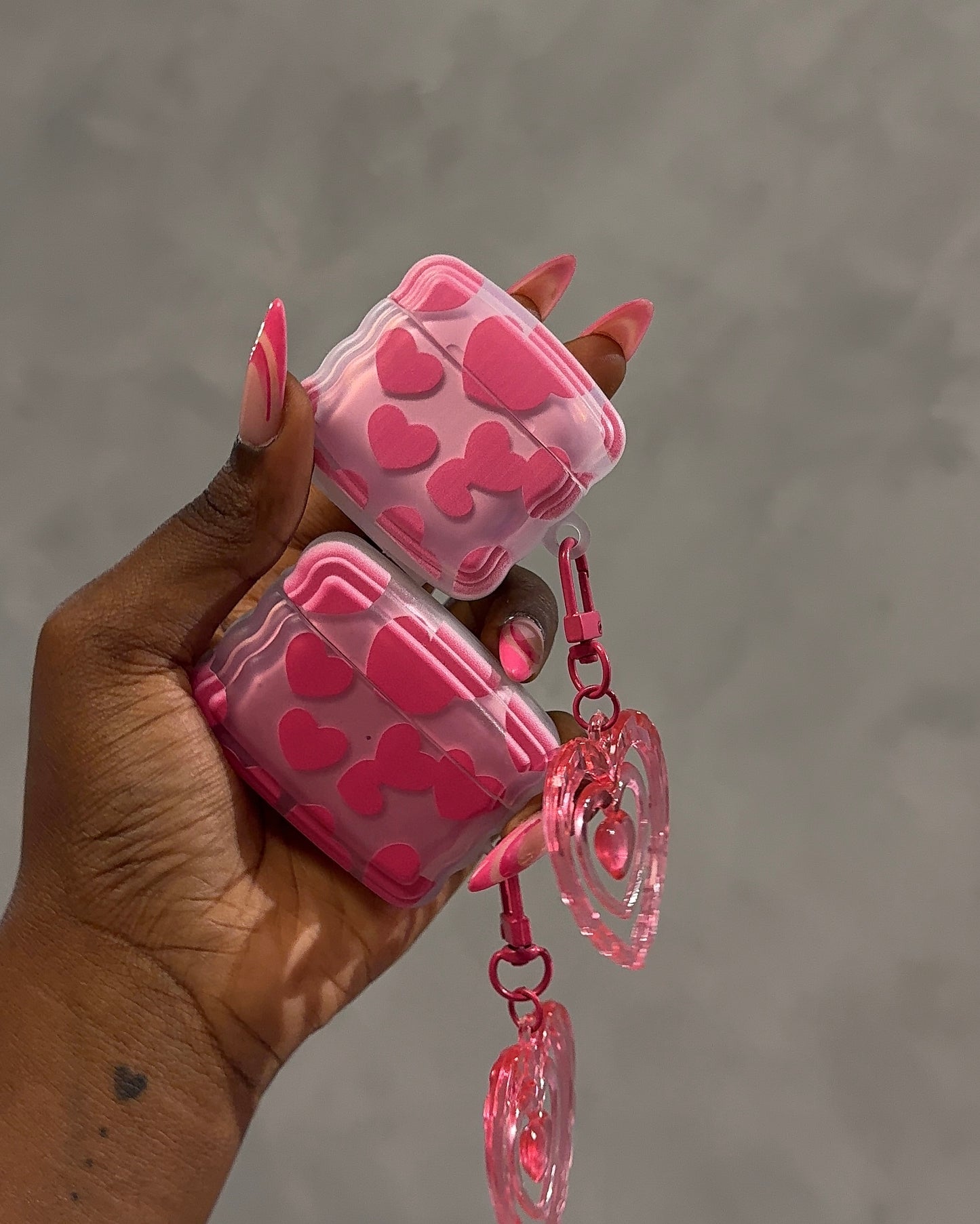 Pink Heart Airpods case
