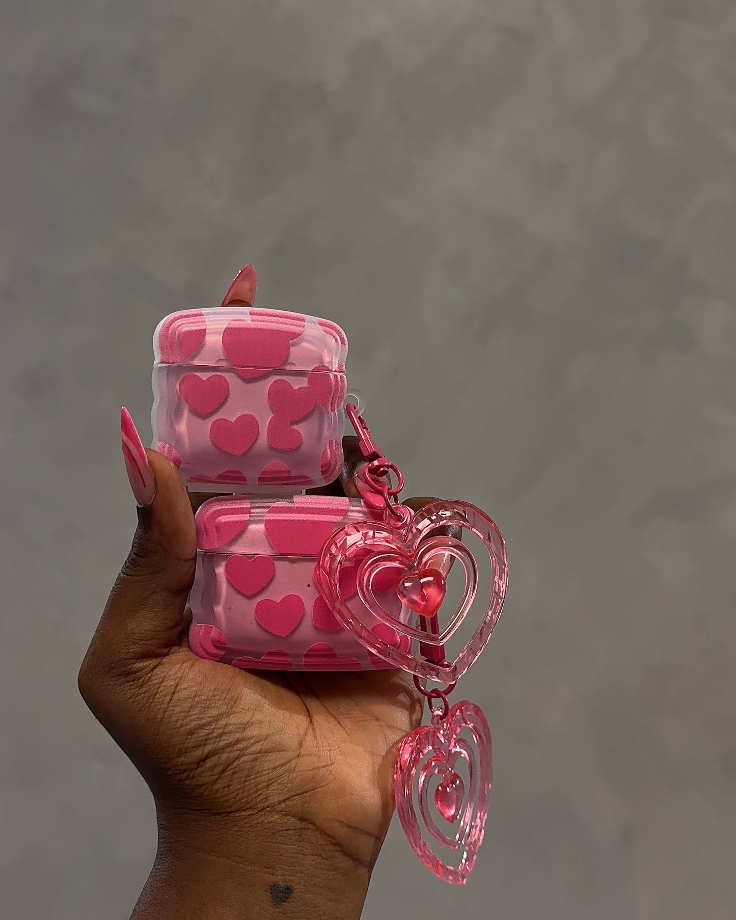 Pink Heart Airpods case