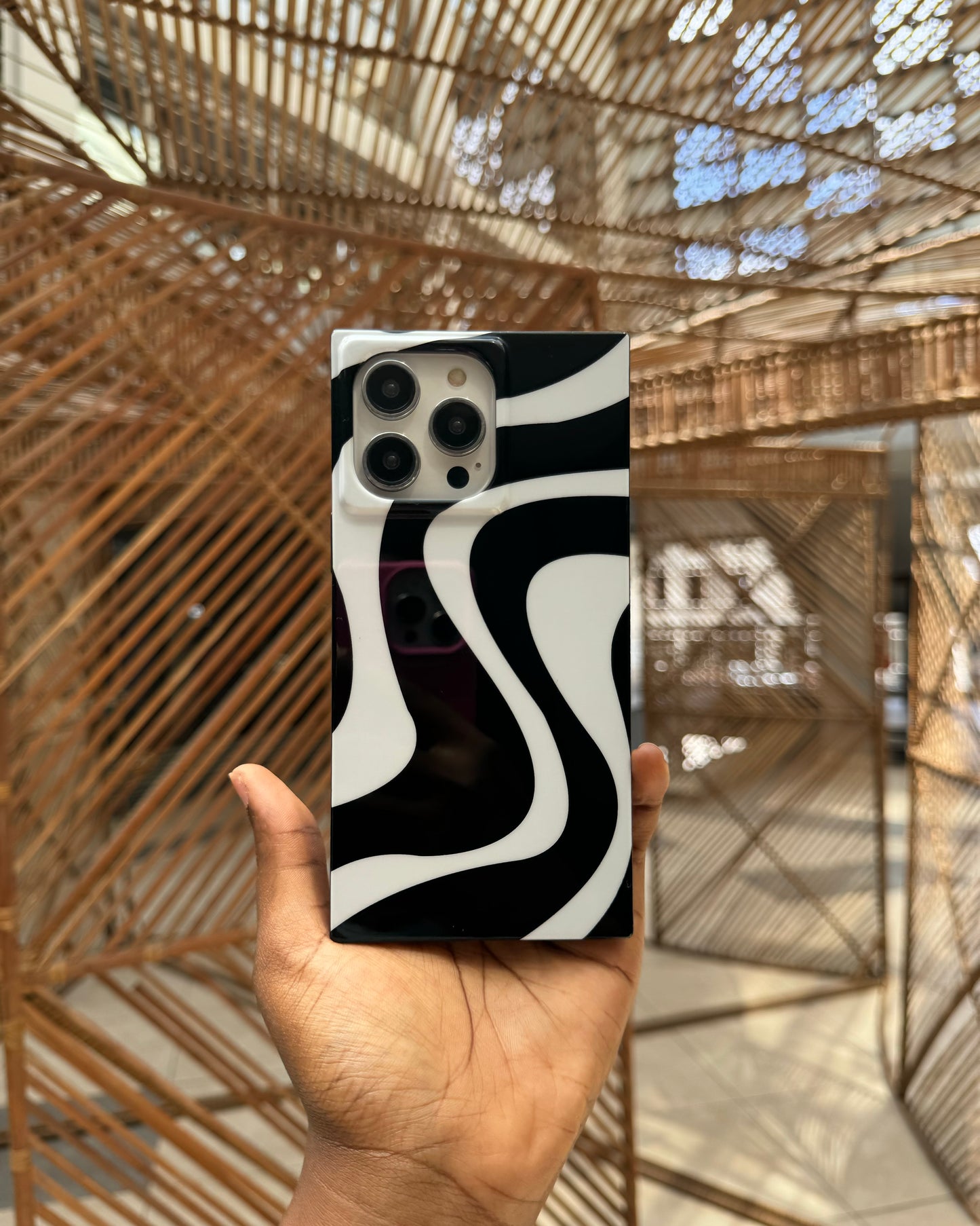 Black & White Swirl Square Case