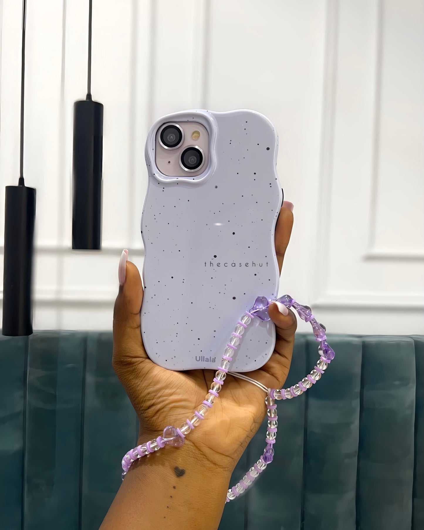 Purple Ink Dots Wavy Edge phonecase