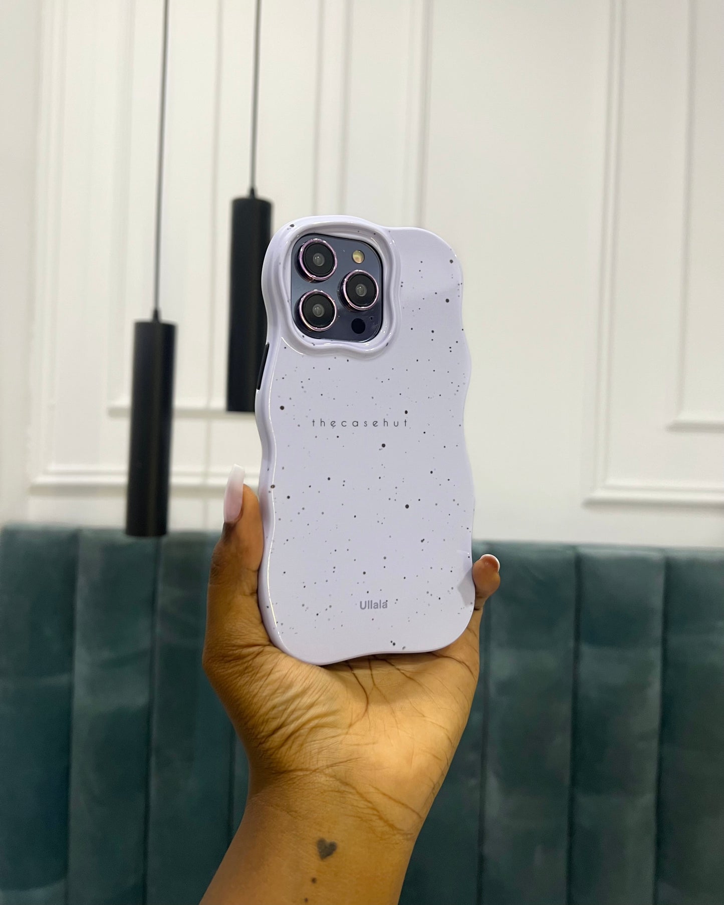 Purple Ink Dots Wavy Edge phonecase