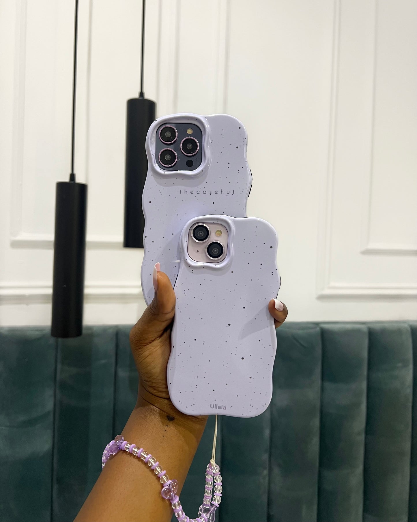 Purple Ink Dots Wavy Edge phonecase